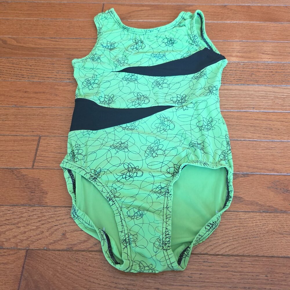 Gymnastics Leotard - Neon Green and Black